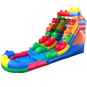 Pogo Bounce House Crossover Kids Inflatable Water Slide, Building Block with Blower, 15 ft - 1 of 4