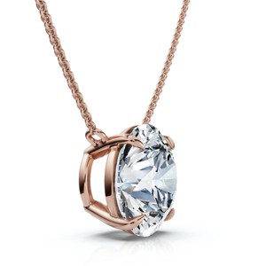 Pompeii3 3Ct Floating Diamond Solitaire Pendant 14k Gold 18" Women's Necklace Lab Created - 1 of 2