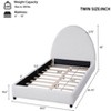 Christopher Knight Home Saria Modern Boucle Upholstered Bed with Half-Round Curved Headboard - 3 of 4
