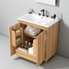 30-Inch Natural Bathroom Vanity with Sink, Freestanding Cabinet with 2 Doors & 1 Drawer, Ceramic Top with 8-Inch Faucet Mount - 2 of 4