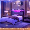 Besiost Headboard with Storage shelves and Charging Station, Wood Headboard with LED Light - 2 of 4