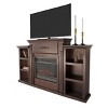 Barton 70" Media Mantel TV Stand for Insert Fireplace Bookcases Shelf (Espresso, Stand only) - 3 of 4