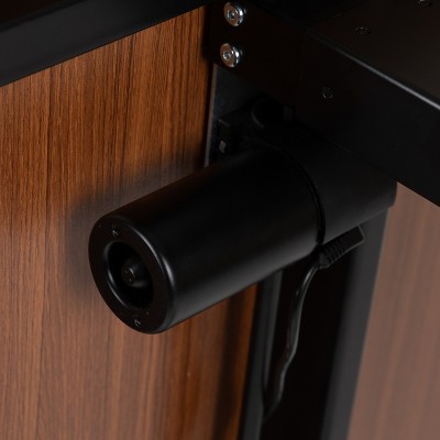 Mahogany Adjustable Height Standing Desk with Steel Frame
