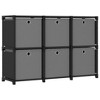 vidaXL 6-Cube Display Shelf with Fabric Boxes - Steel Frame - Black and Gray - Ideal for Books, Collectables, and Plants - 2 of 4
