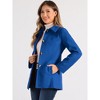INSPIRE CHIC Women's Work Office Winter Overcoat Single Breasted Point Collar Pea Coat - 3 of 4