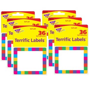 TREND Rainbow Plaid Terrific Labels, 36 Per Pack, 6 Packs - 1 of 3