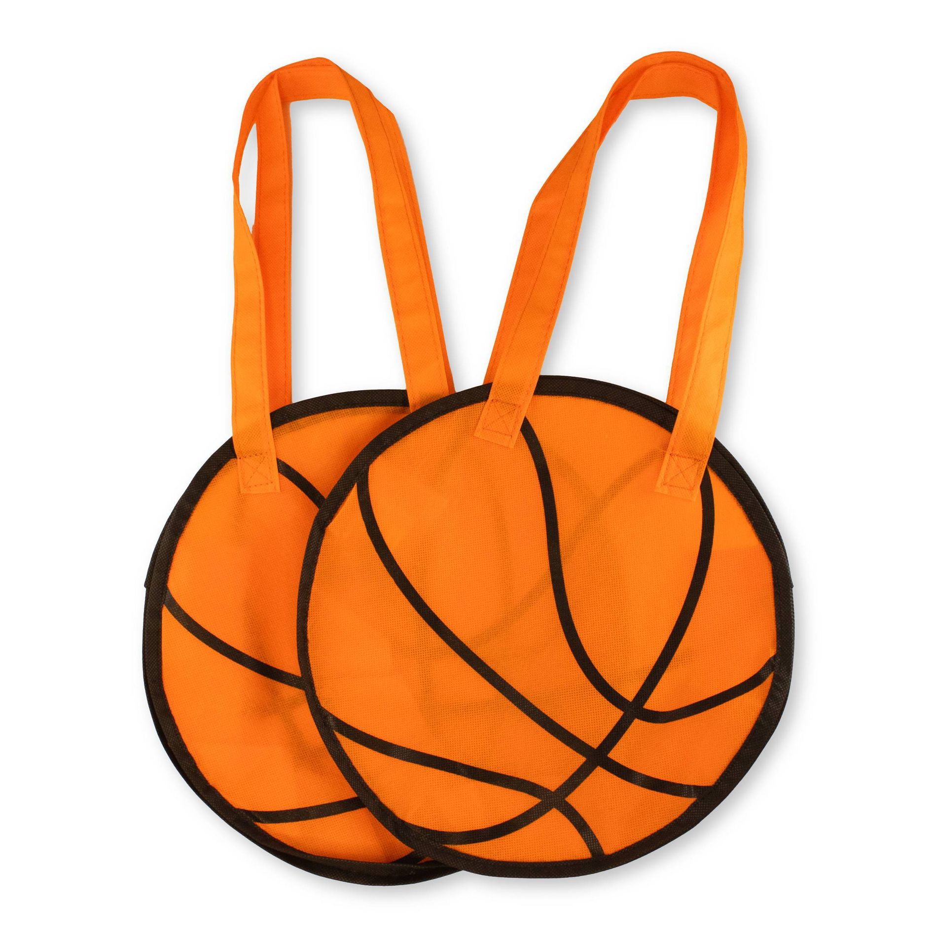 2pk Game Day Reusable Bag Basketball Orange