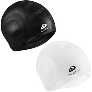 DSANE 2 Pack Kids Swim Caps for Boys Girls, Durable Silicone Swimming Cap with 3D Ear Pockets for Age 3-15 Toddler Child Youth Teen Unisex - 1 of 1
