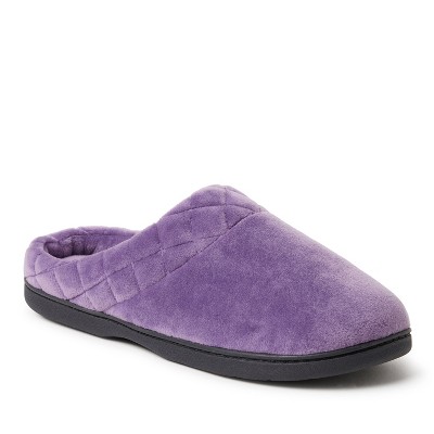 Dearfoams Women s Darcy Quilted Cuff Velour Clog Slipper Smokey