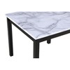 5-Piece Counter Height Dining Set with Faux Marble Table and 4 Upholstered Chairs - 2 of 4