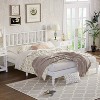 TiramisuBest Queen Size Wood Platform Bed with Gourd Shaped Headboard,Retro Style Platform Bed with Wooden Slat Support - 4 of 4