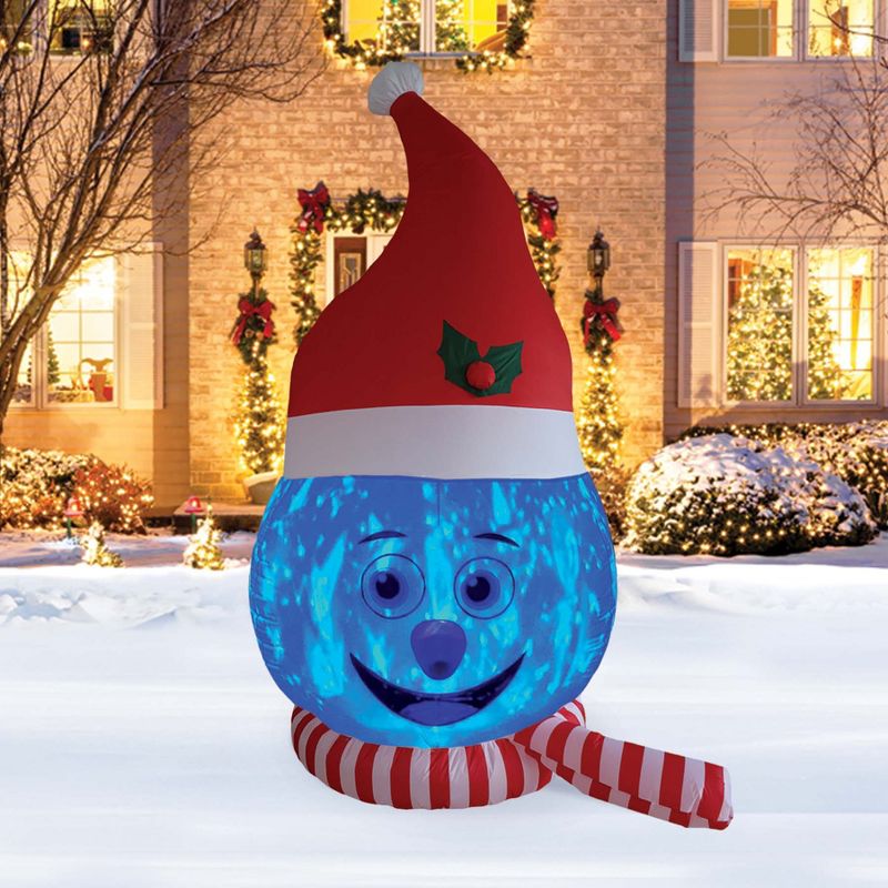 A Holiday Company 8ft Tail Snowman Head with Blue Shimmer Light, 8 ft Tall, Multi, 2 of 7