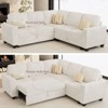 Belffin Corduroy Sectional Sleeper Sofa with Pull Out Bed Modular Sectional Loveseat Sofa Bed for Living Room - 4 of 4