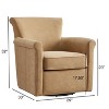 PAGED Modern Boucle Accent Chair Swivel Reading Chair Upholstered Living Room Chair with Wooden Base for Reading Room, Bedroom - 4 of 4