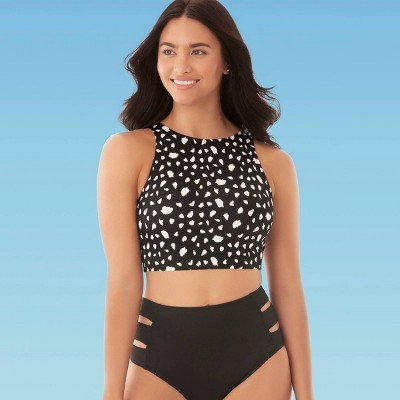 swimsuit top high neck