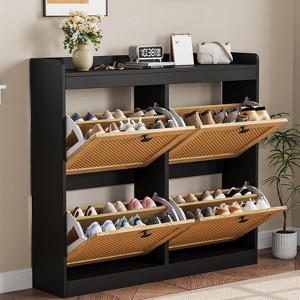 GustoWave Freestanding Shoe Organizer Storage Cabinet with 4 Flip Drawers for Entryway, Hallway - 1 of 4