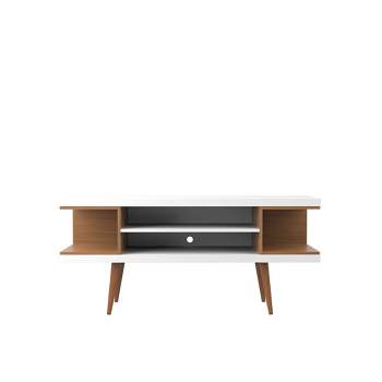 Utopia Splayed Wooden Legs and 4 Shelves TV Stand for TVs up to 50" - Manhattan Comfort