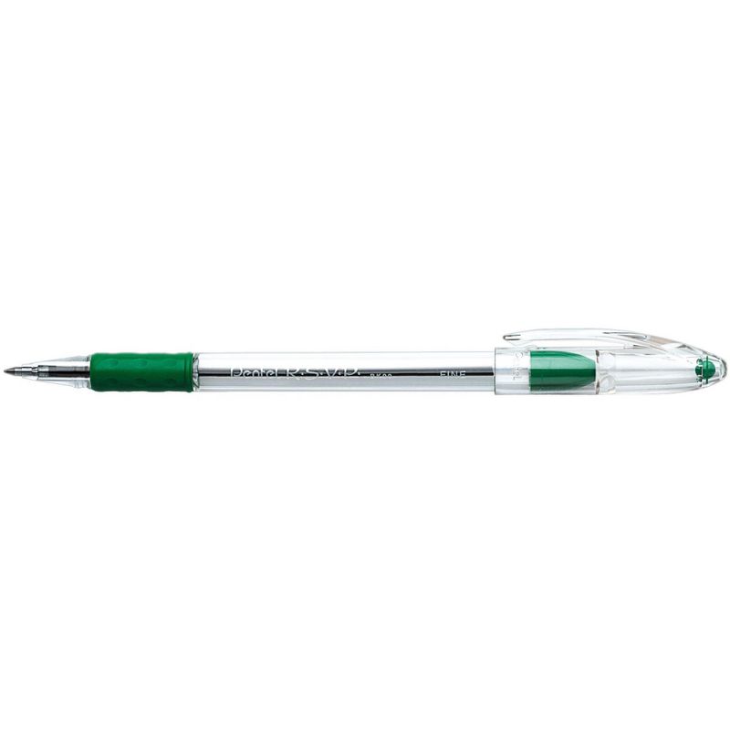Pentel R.S.V.P. Ballpoint Pen, 0.7 mm, Green, Pack of 12, 1 of 2
