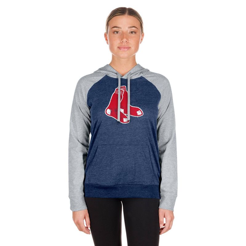 MLB Boston Red Sox Women&#39;s Lightweight Bi-Blend Hooded Sweatshirt, 5 of 7