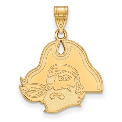 Black Bow Jewelry 14k Yellow Gold Plated Sterling Silver East Carolina Pirates NCAA Large Pendant
