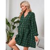 Maternity Swiss Dot Dress V Neck Long Sleeve Button Down Mini Dress Baby Shower Photoshoot with Pockets - 4 of 4