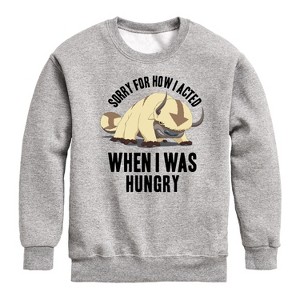 Boys' - Avatar: The Last Airbender - Appa Hungry Graphic Long Sleeve Fleece Sweatshirt - 1 of 4