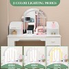 Acekool Kids Vanity Desk Dresser for Girls with Mirror, Stool, Drawer, Storage Shelves & Bookshelf - 3 of 4