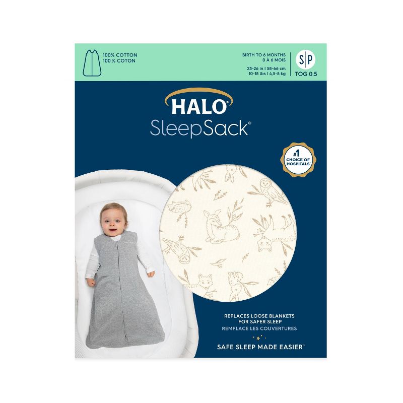 HALO Innovations SleepSack 100% Cotton Wearable Blanket - Neutral, 1 of 8