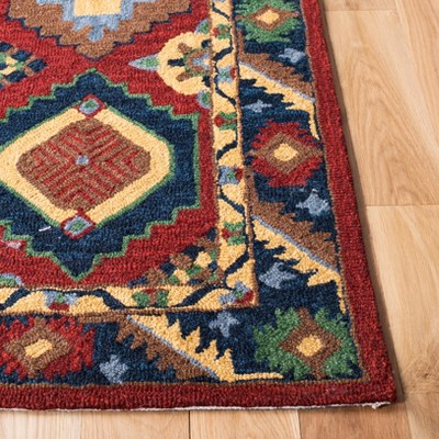 Heritage Red and Gold Hand-Tufted Wool Area Rug