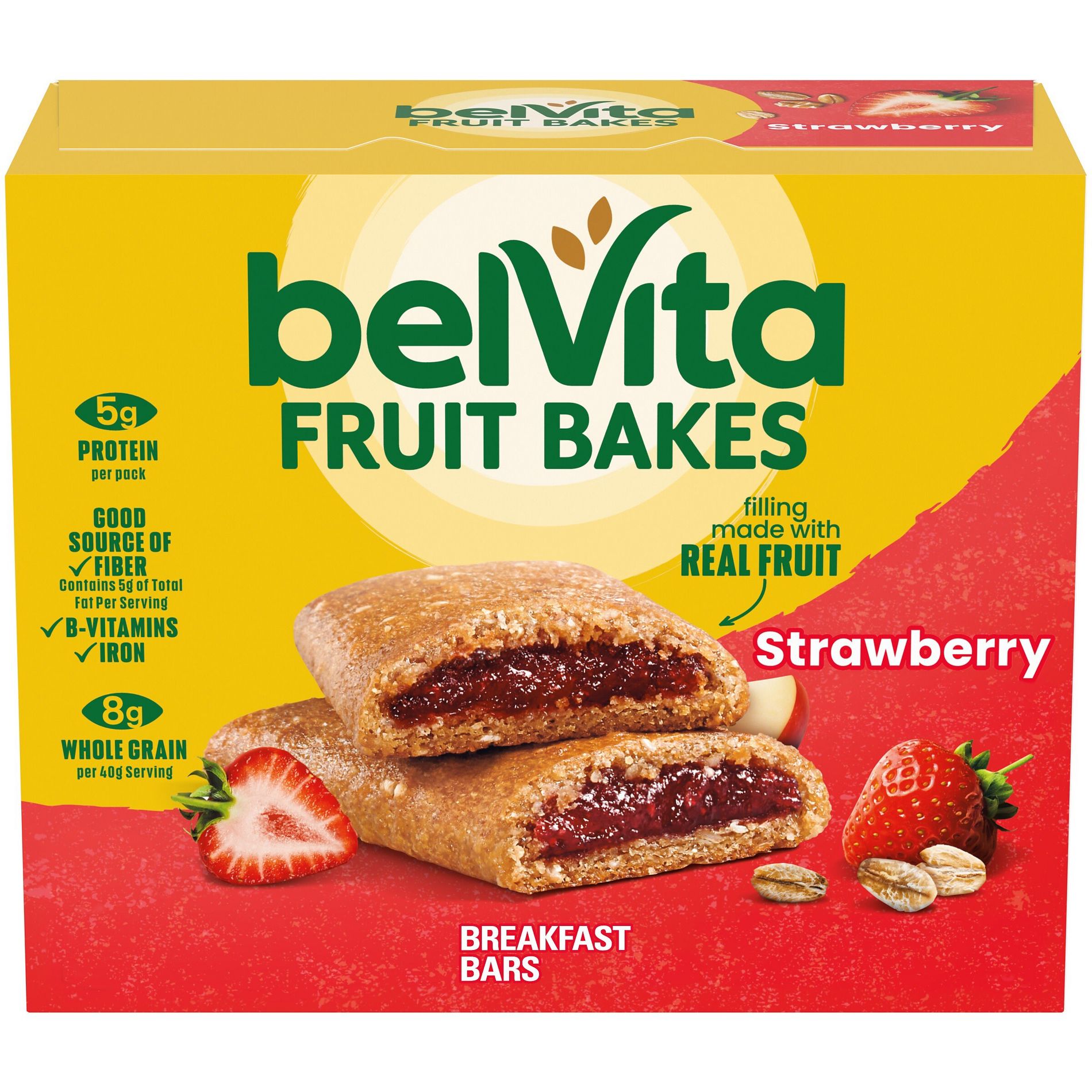 BelVita Fruit Bakes Strawberry Soft Baked Breakfast Bars - 7.05oz/5pk
