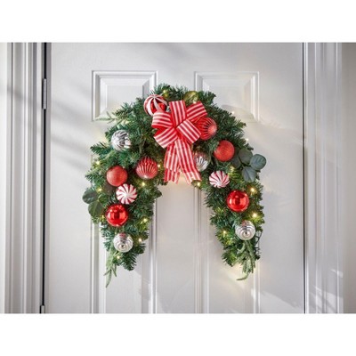 BrylaneHome 36" Pre-Lit Christmas Cheer Swag