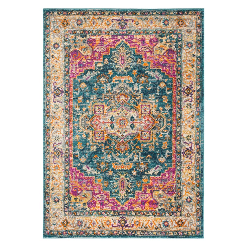 4'x6' Jolene Medallion Loomed Rug Blue/Multi - Safavieh