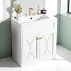 Mshliw 30 Inch Bathroom Vanity with Ceramic Sink, Modern Freestanding Storage Cabinet with Gold Handles, Soft Closing Doors and Rack - 3 of 4