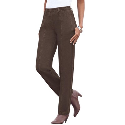Roaman's Women's Plus Size Complete Cotton Straight Leg Jean