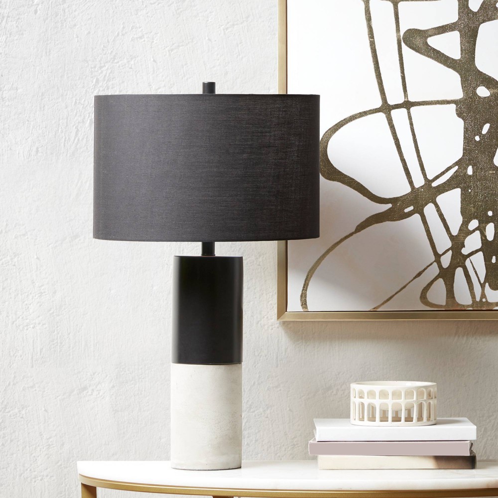 Photos - Floodlight / Street Light Fulton Concrete Table Lamp Black - Hampton Hill