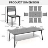 Crestlive Products Patio Outdoor Dining Set with Armless Chairs Wooden-Like Top & Aluminum Frame & Umbrella Hole - 3 of 4