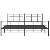vidaXL King Metal Bed Frame with Headboard/Footboard - Black, 76"x79.9" Steel Slatted Base for Bedroom Stability and Under-Bed Storage - 4 of 4
