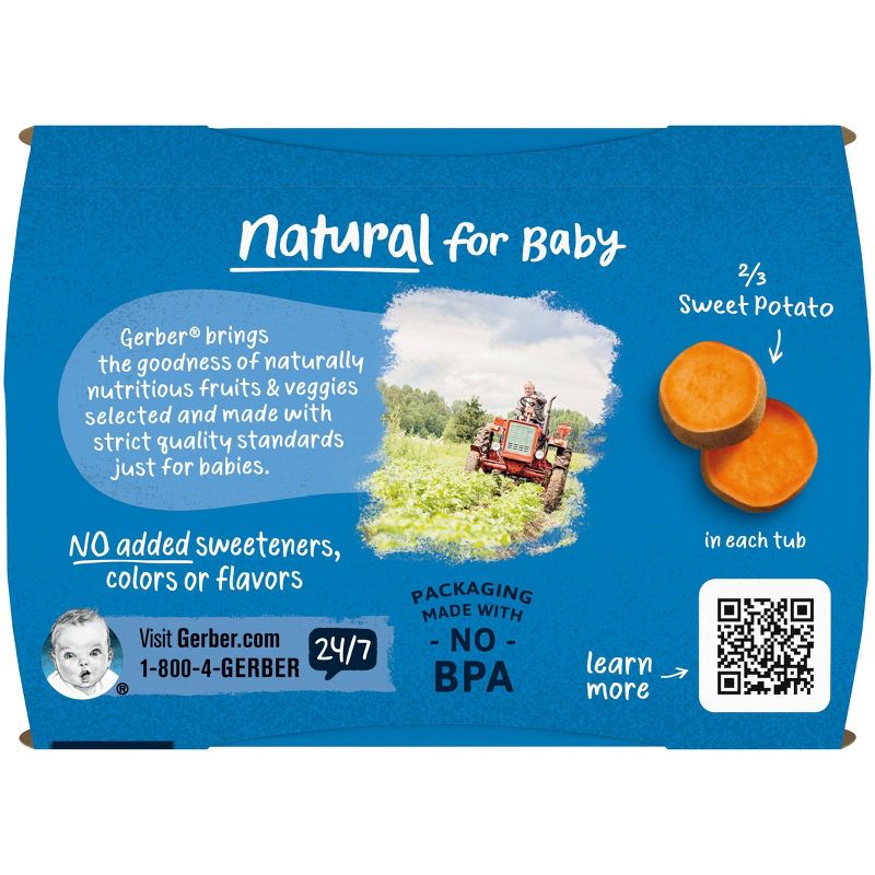 Gerber Sitter 2nd Foods Sweet Potato Baby Meals Tubs - 2ct/4oz Each, 6 of 8