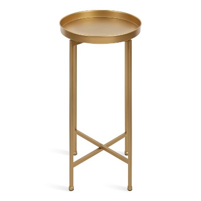 Gold Metal Foldable Tray Accent Table