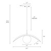 LNC Bromeia 1-Light 20" Modern Luxury Dome  Glass Pendant Lights, Gold with Opal Globe Glass - 3 of 4