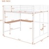 NicBex Metal Loft Bed with Built-in Desk and Metal Grid for Kids Teens Adults,White/Black - 3 of 4