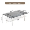 Lyngins 38.58" Modern Coffee Table with Tempered Glass Top, MDF Lower Panel & Metal Legs, 2-Tier Rectangle Center Table, Living Room Tea Table - 4 of 4