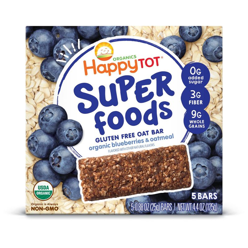 HappyTot Super Foods Oat Bar Blueberry &#38; Oatmeal - 5ct/4.4oz, 1 of 7