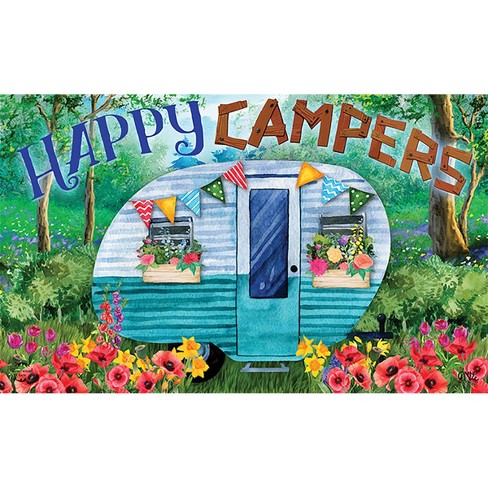 Happy Camper In The Forest Coir Doormat