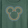 Women's - Disney - Mickey Head Rainbow Outline Lightweight French Terry Wide Neck Long Sleeve Shirt - 2 of 4
