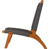 Balkene Home 64010 Costa Rica Outdoor Modern Lounge Chair Eucalyptus Wood, Woven Web Seat, Mid Century Design, Reclining, Charcoal Gray - 4 of 4