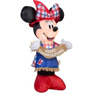 Gemmy Airblown Inflatable Minnie as Scarecrow Disney, 3.5 ft Tall, Multi - 1 of 3