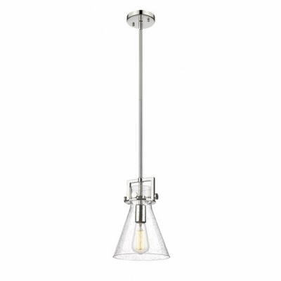 Newton Cone - 1 Light Stem Hung Pendant In Industrial Style-11.38 Inches Tall and 8 Inches Wide