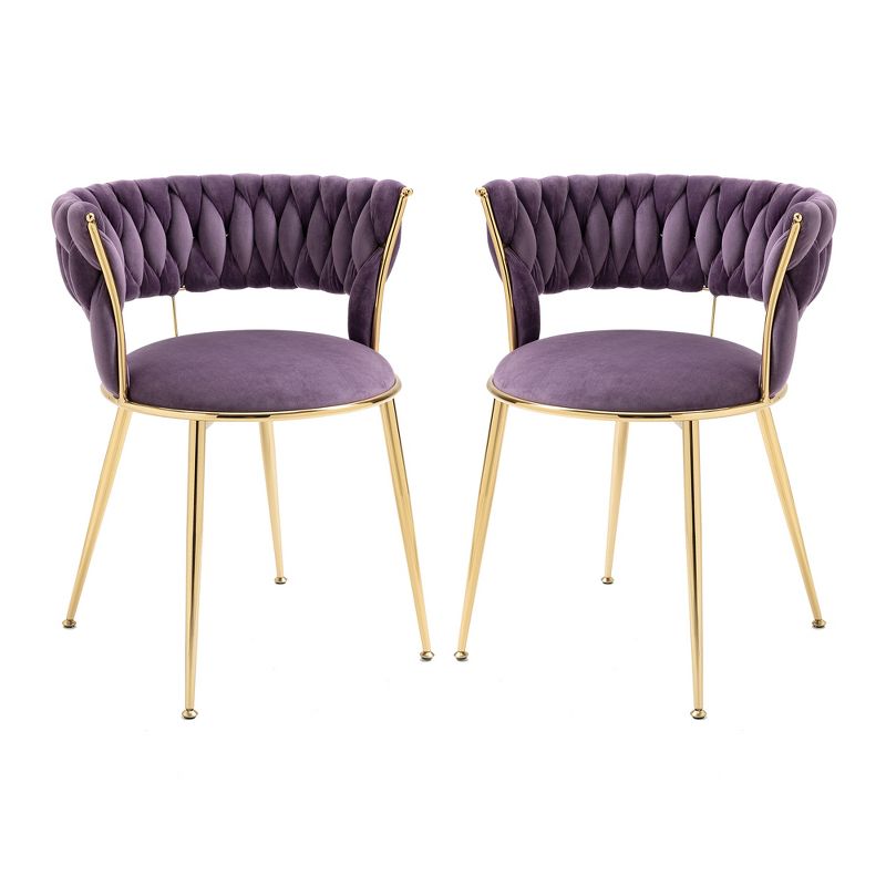 Set of 2 Modern Velvet Upholstered Accent Chair with Tufted Backrest-ModernLuxe, 4 of 13