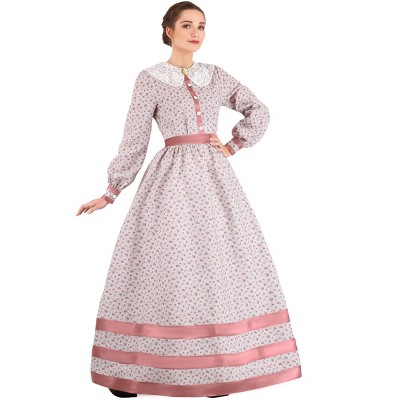 Girl's Prairie Dress Costume | Historic Style Pioneer Dress | Size X-Large For Play Or School Events